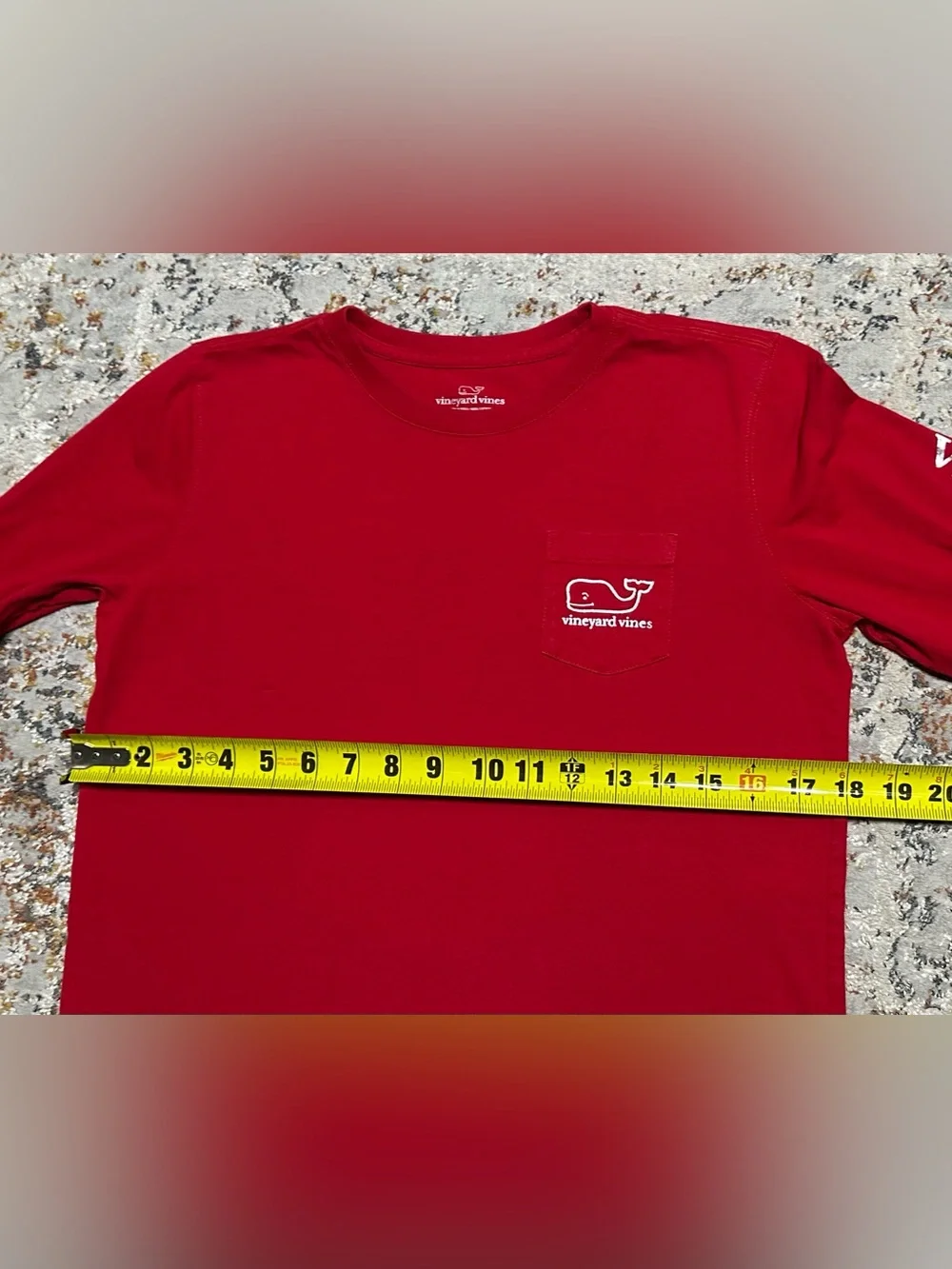 Vineyard Vines kids Vintage Whale Long-Sleeve Pocket Tee size XL Red